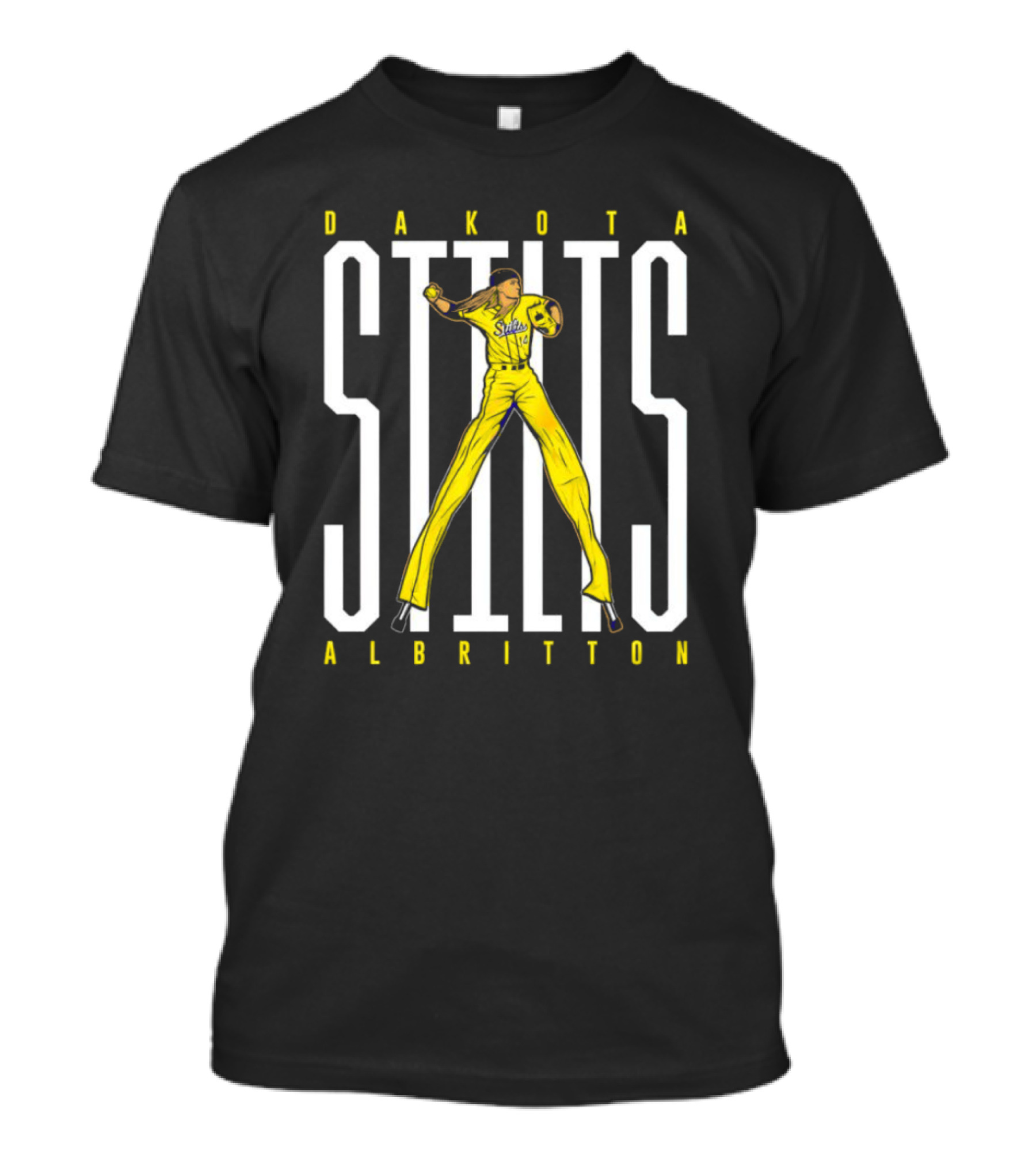 Dakota Stilts Albritton Player In Yellow Uniform Iconic Pose T-Shirt