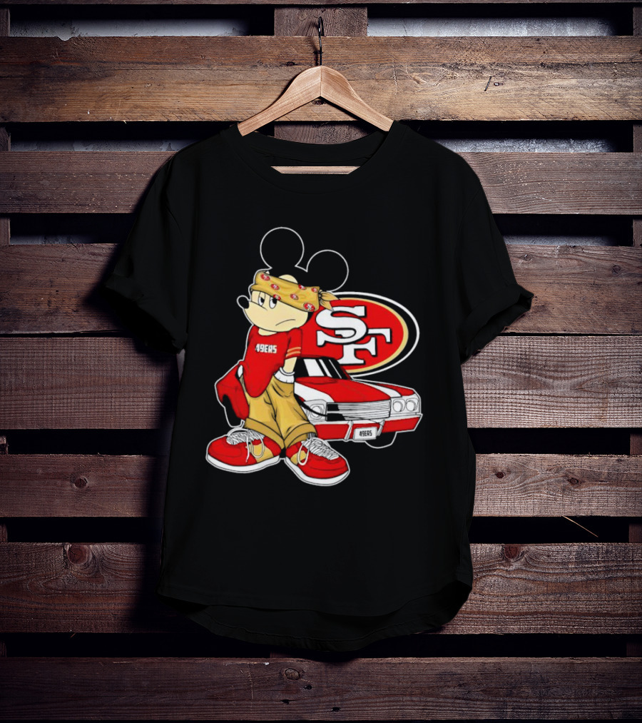 Mickey Mouse 49ers SF Car Pose T-Shirt