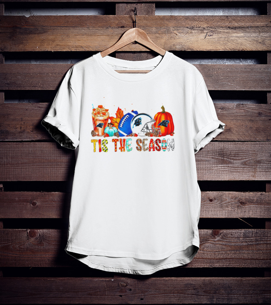 Carolina Panthers Tis The Season Halloween Football Pumpkins Fall Decor T-Shirt
