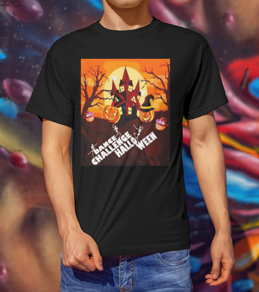 Dance Challenge Halloween Pumpkin Haunted House Spooky Night T-Shirt
