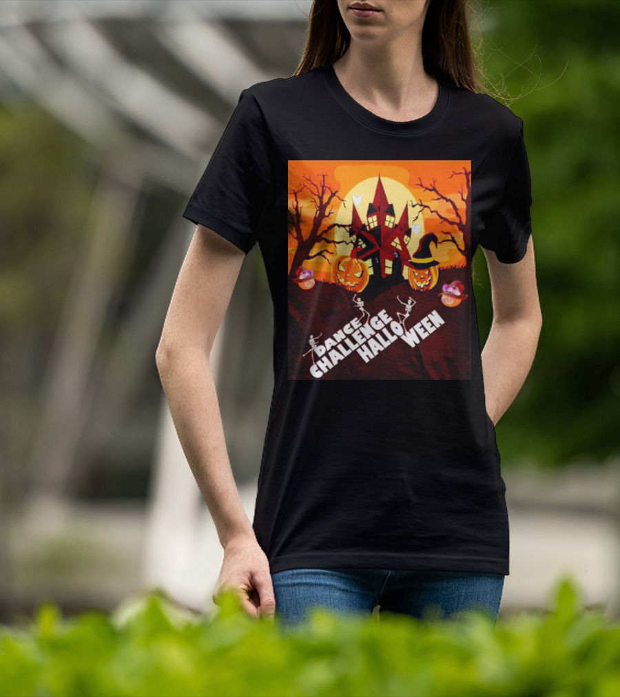 Dance Challenge Halloween Pumpkin Haunted House Spooky Night T-Shirt