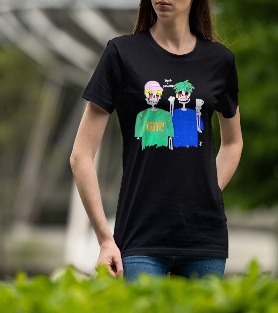 Dead And Detached Peep And Tracy Skeletons Wearing GAP T-Shirt
