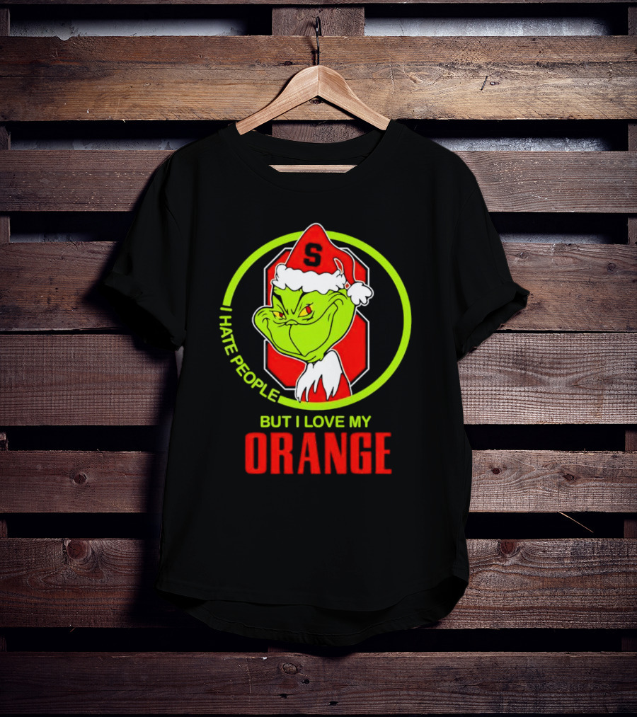 Grinch I Hate People But I Love My Syracuse Orange Christmas T-Shirt