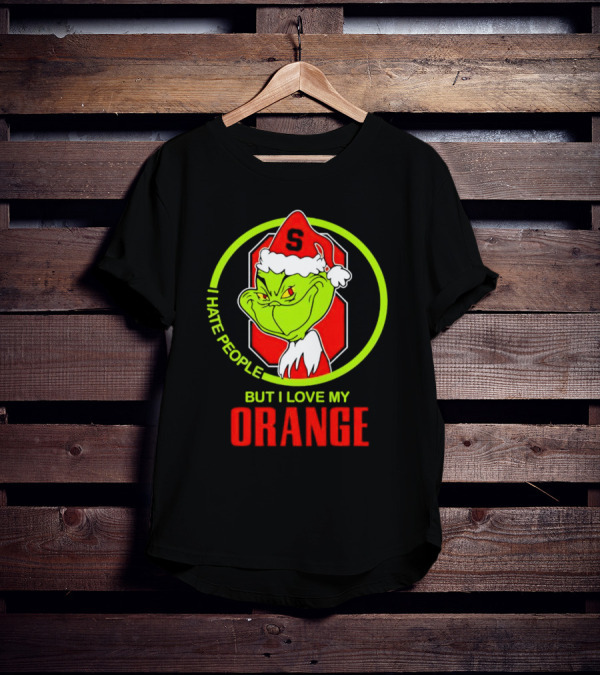 Grinch I Hate People But I Love My Syracuse Orange Christmas T-Shirt