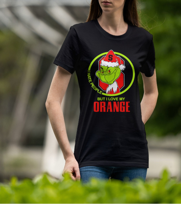 Grinch I Hate People But I Love My Syracuse Orange Christmas T-Shirt