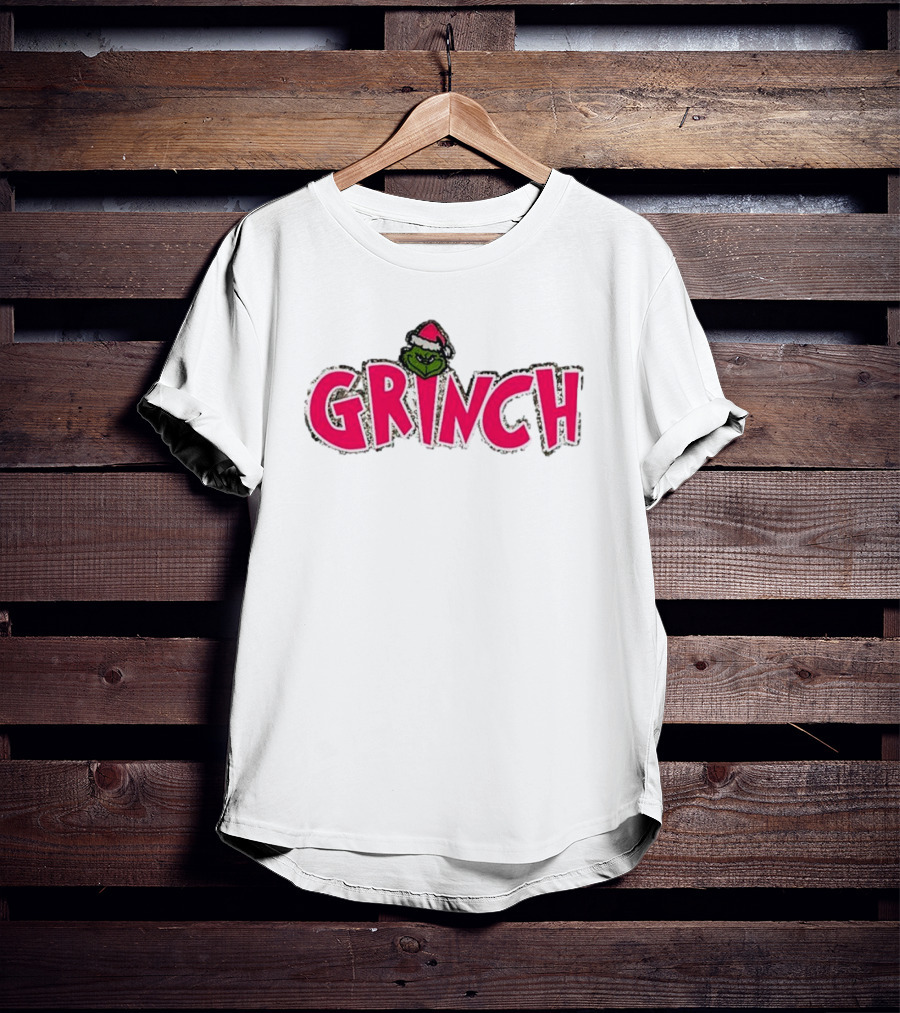 Grinch Pink Southern Shack Santa Hat T-Shirt