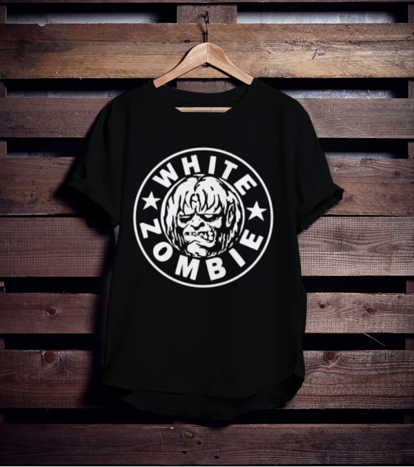White Zombie Band Logo With Stars And Monster Face T-Shirt