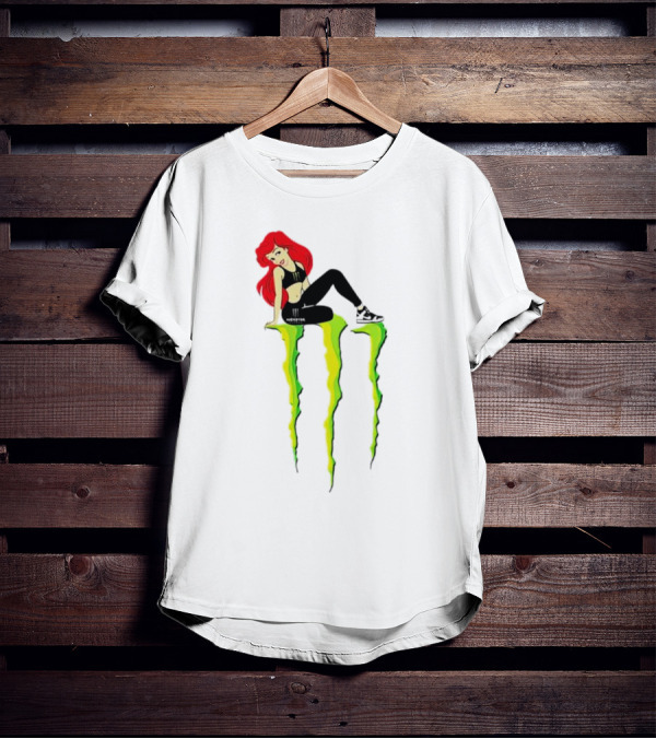 Ariel Monster Energy Logo Crossover T-Shirt