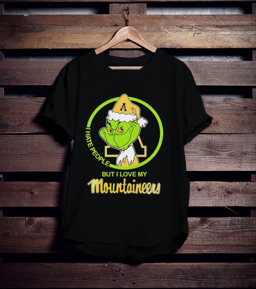 Grinch I Hate People But I Love My Appalachian State Mountaineers Christmas T-Shirt