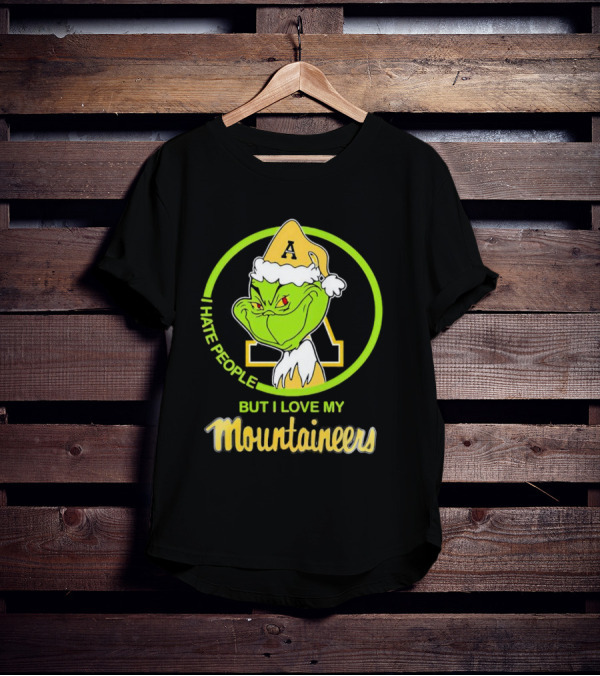 Grinch I Hate People But I Love My Appalachian State Mountaineers Christmas T-Shirt