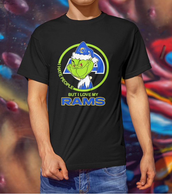 I Hate People But I Love My Los Angeles Rams Grinch T-Shirt