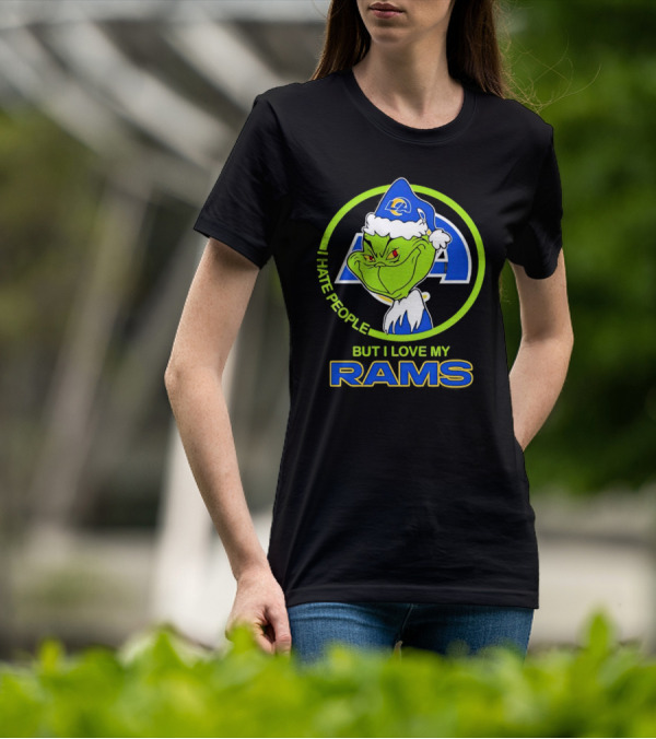 I Hate People But I Love My Los Angeles Rams Grinch T-Shirt