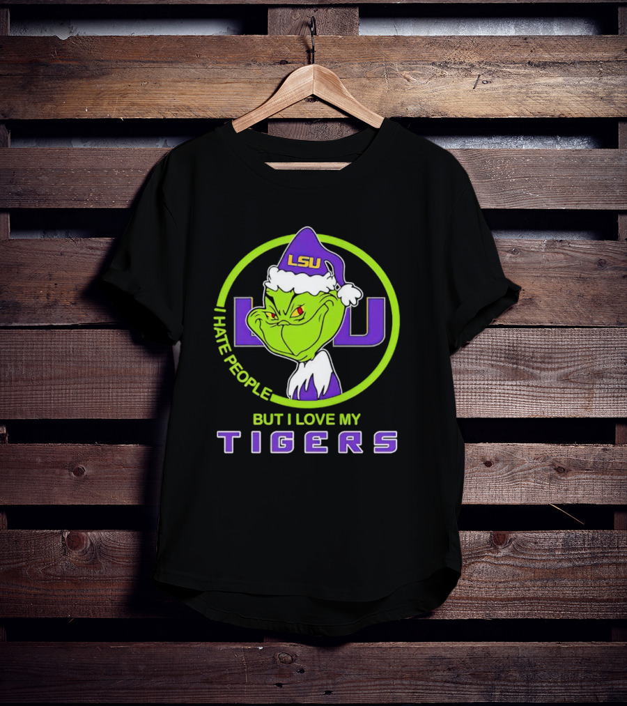 Grinch I Hate People But I Love My LSU Tigers T-Shirt