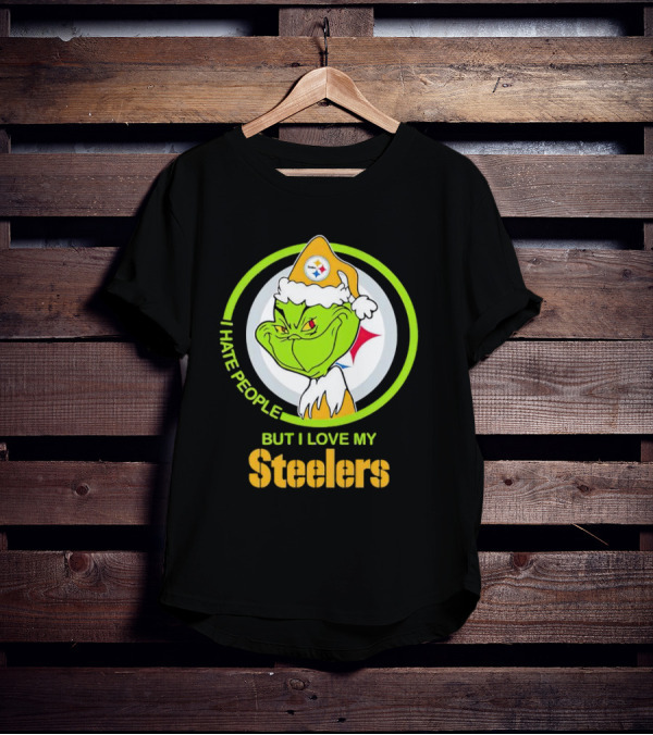 Grinch I Hate People But I Love My Steelers Pittsburgh T-Shirt