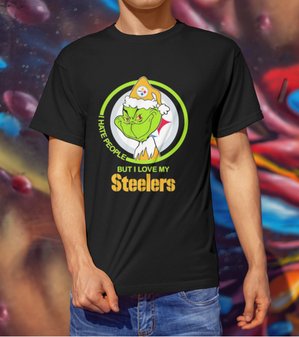 Grinch I Hate People But I Love My Steelers Pittsburgh T-Shirt