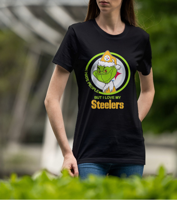 Grinch I Hate People But I Love My Steelers Pittsburgh T-Shirt