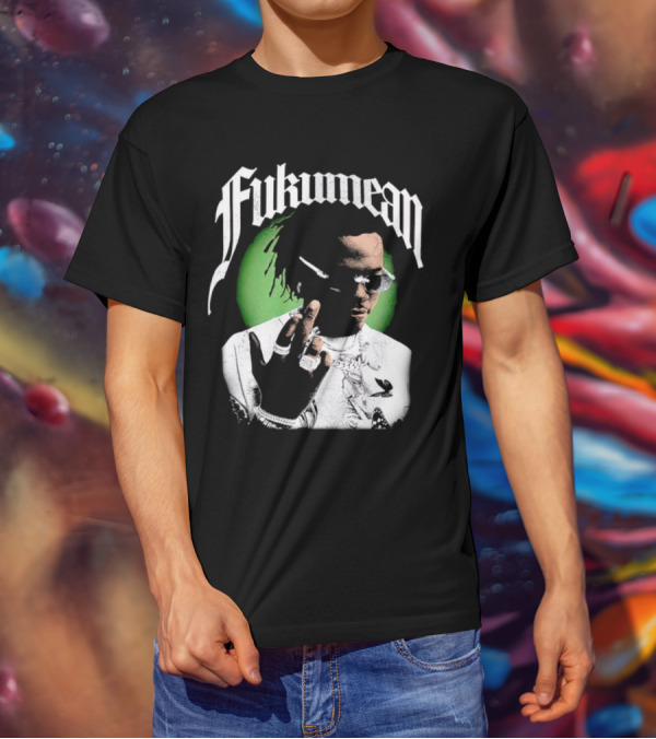 Fukumean 90s Vintage Hip Hop Style With Green Aura T-Shirt