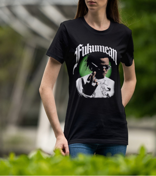 Fukumean 90s Vintage Hip Hop Style With Green Aura T-Shirt