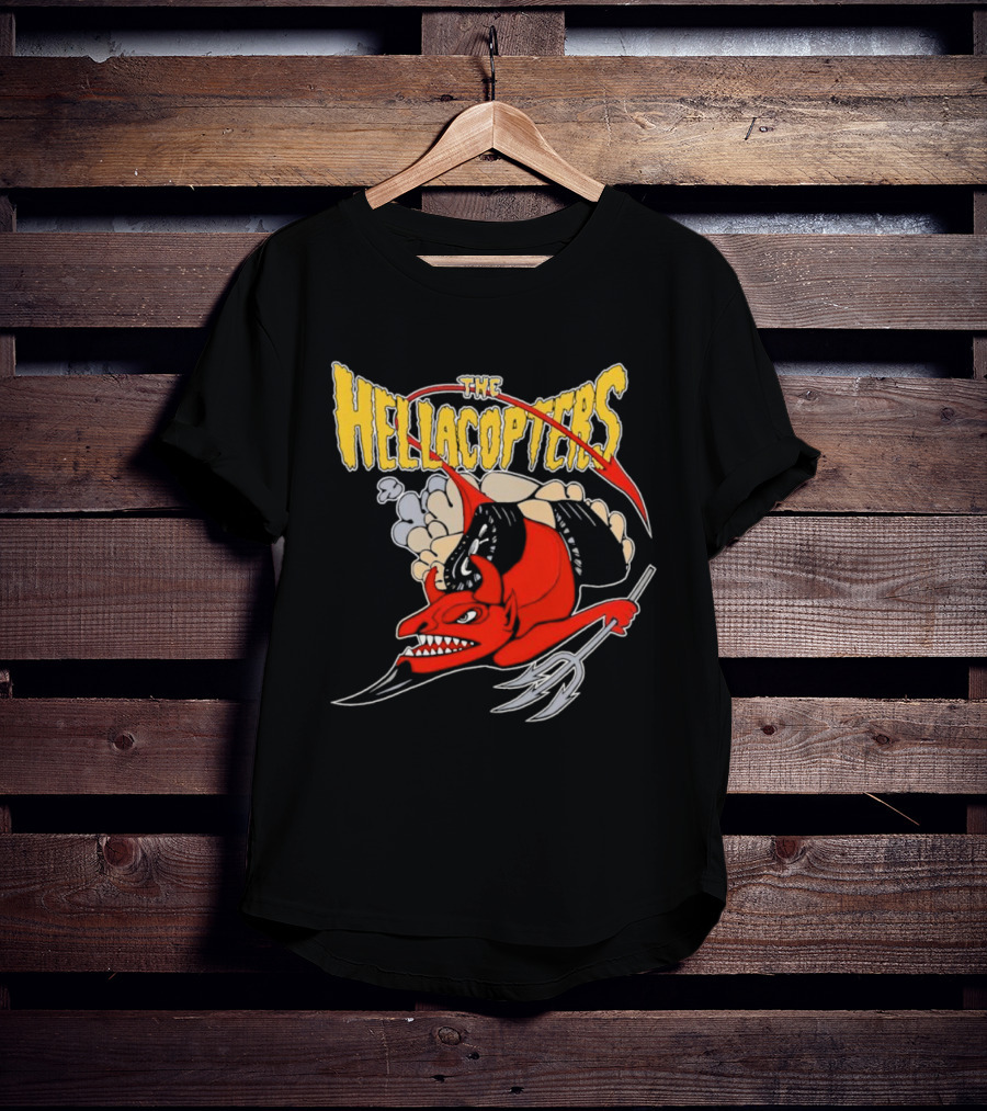 The Hellacopters Devil Stole The Beat Red Devil With Pitchfork And Wings T-Shirt