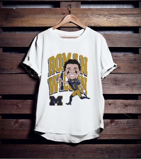 Roman Wilson University Of Michigan Football Caricature Roman Wilson M T-Shirt