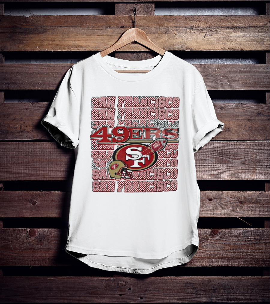 San Francisco 49ers Checkered Helmet T-Shirt