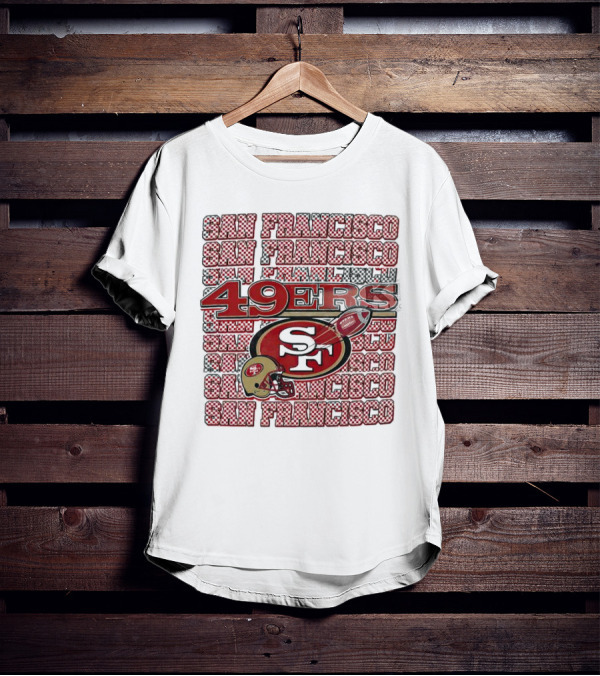 San Francisco 49ers Checkered Helmet T-Shirt