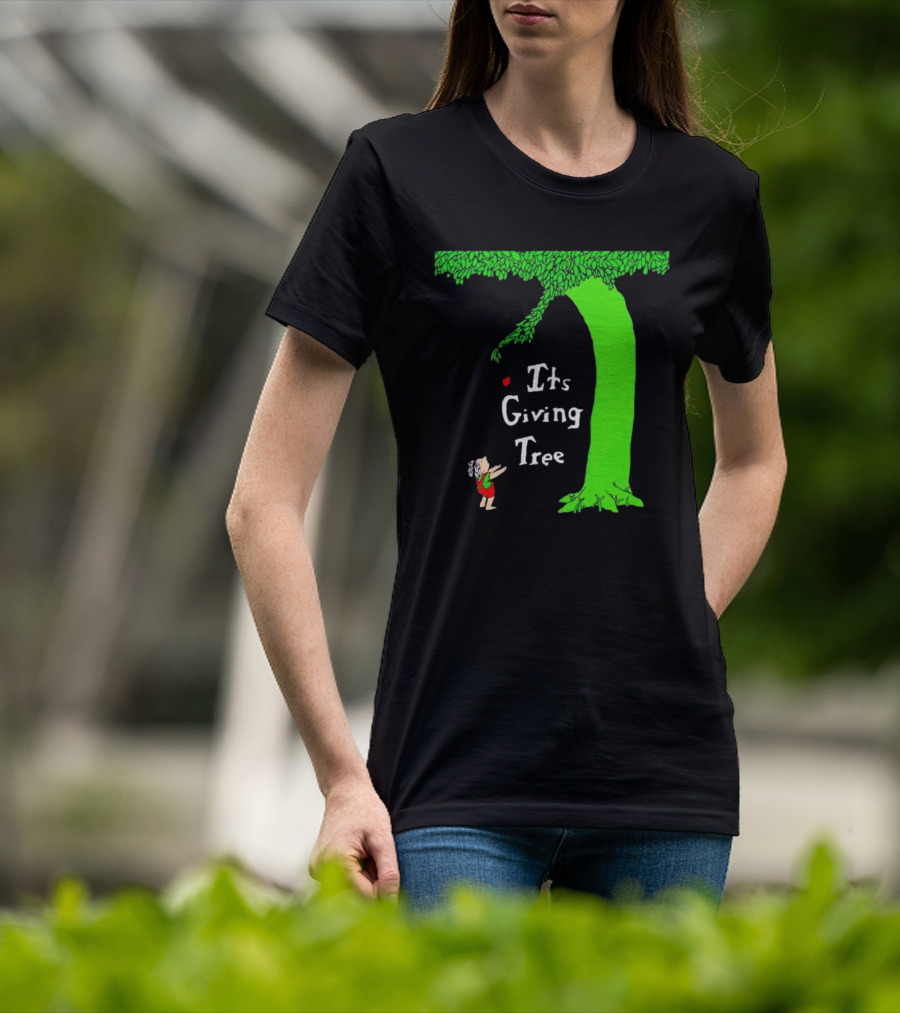 Its Giving Tree With Child And Green Tree T-Shirt