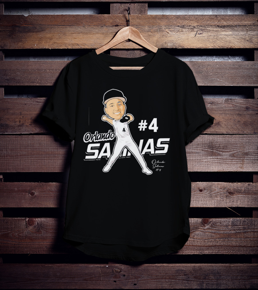 Orlando Salinas #4 Caricature Signature T-Shirt