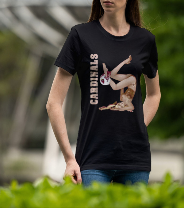 Cardinals Vintage Pin-Up Style Football T-Shirt