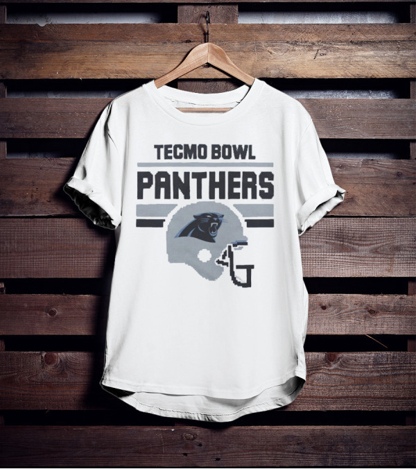 Tecmo Bowl Panthers Carolina Football Helmet T-Shirt