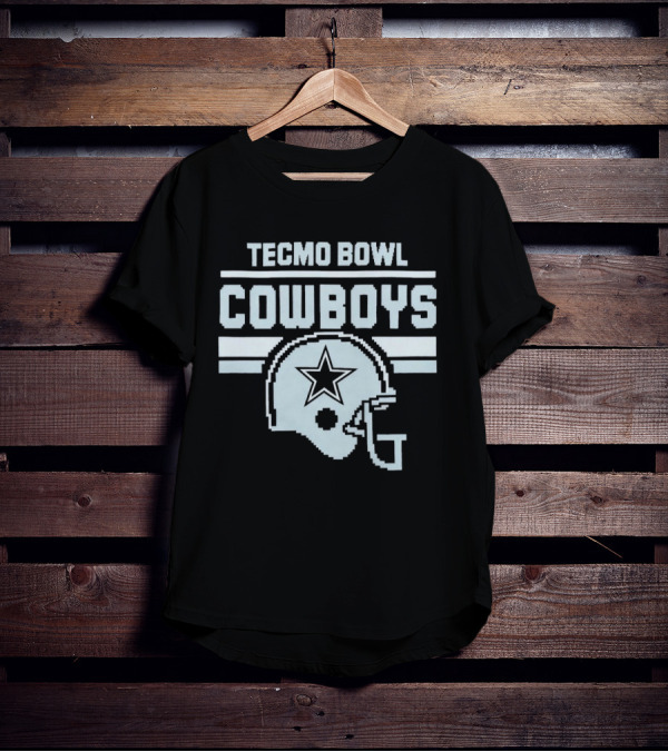 Tecmo Bowl Cowboys Helmet Vintage Pixel T-Shirt
