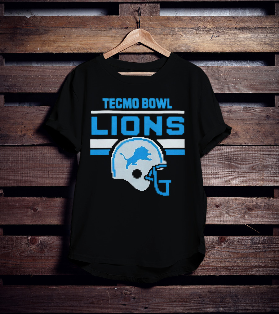 Tecmo Bowl Lions Helmet Detroit T-Shirt