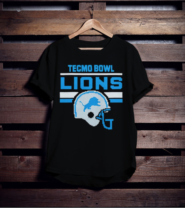 Tecmo Bowl Lions Helmet Detroit T-Shirt