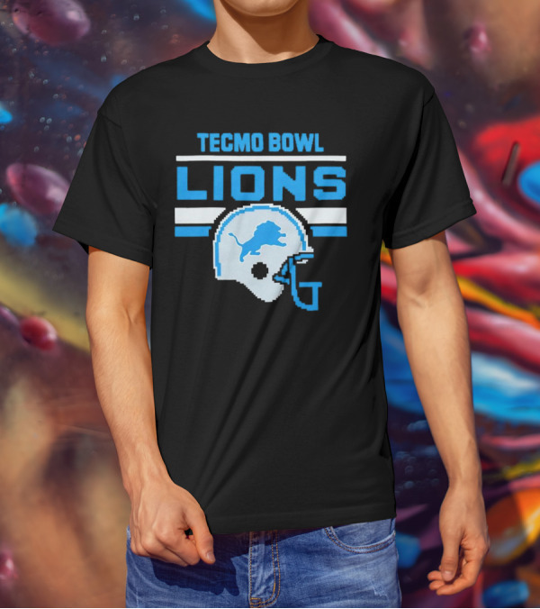 Tecmo Bowl Lions Helmet Detroit T-Shirt