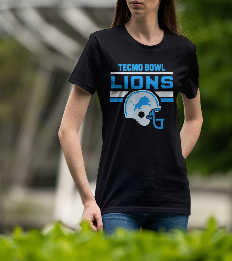 Tecmo Bowl Lions Helmet Detroit T-Shirt