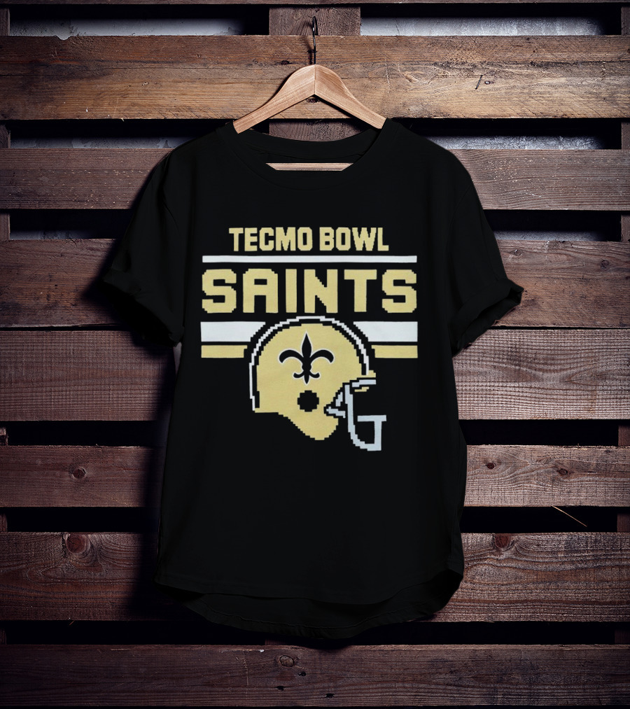 Tecmo Bowl Saints New Orleans Retro Football Helmet T-Shirt