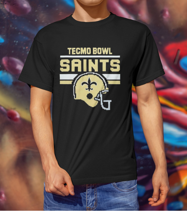 Tecmo Bowl Saints New Orleans Retro Football Helmet T-Shirt