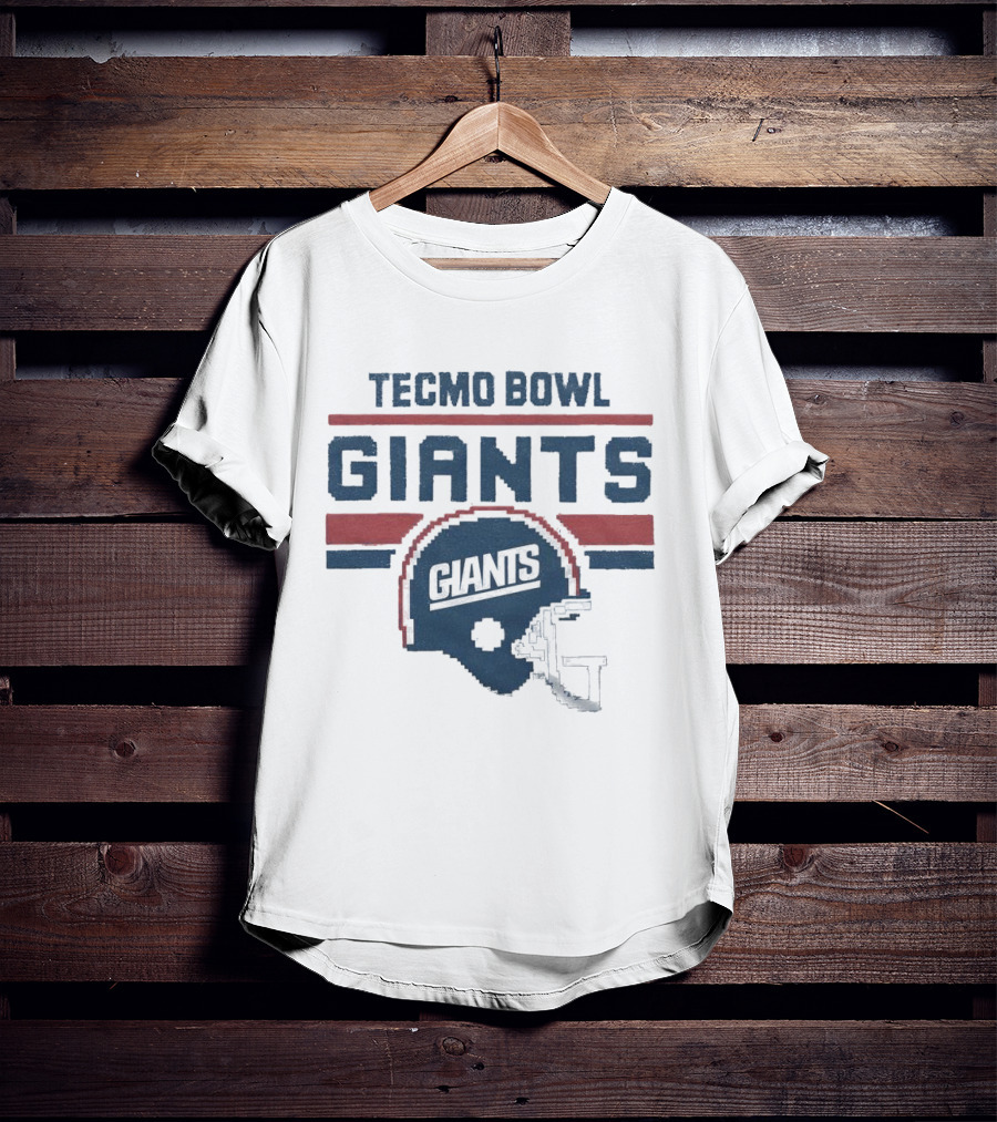 Tecmo Bowl Giants Helmet Retro Pixel T-Shirt