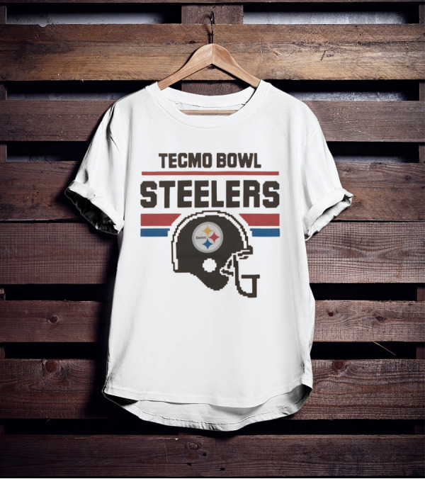 Tecmo Bowl Steelers Pittsburgh Logo Helmet T-Shirt