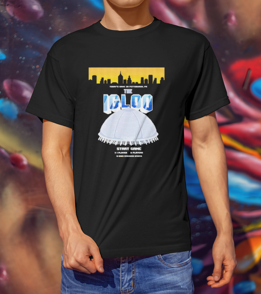 8-Bit Start Game Pittsburgh PA The Igloo Retro Skyline T-Shirt