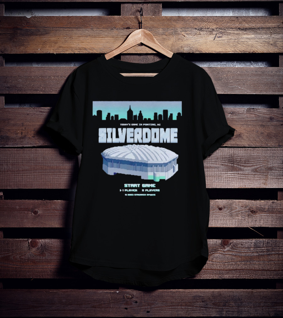 Silverdome 8-Bit Today's Game In Pontiac MI Start Game 1 Player 2 Players T-Shirt