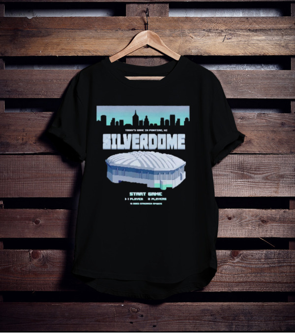 Silverdome 8-Bit Today's Game In Pontiac MI Start Game 1 Player 2 Players T-Shirt