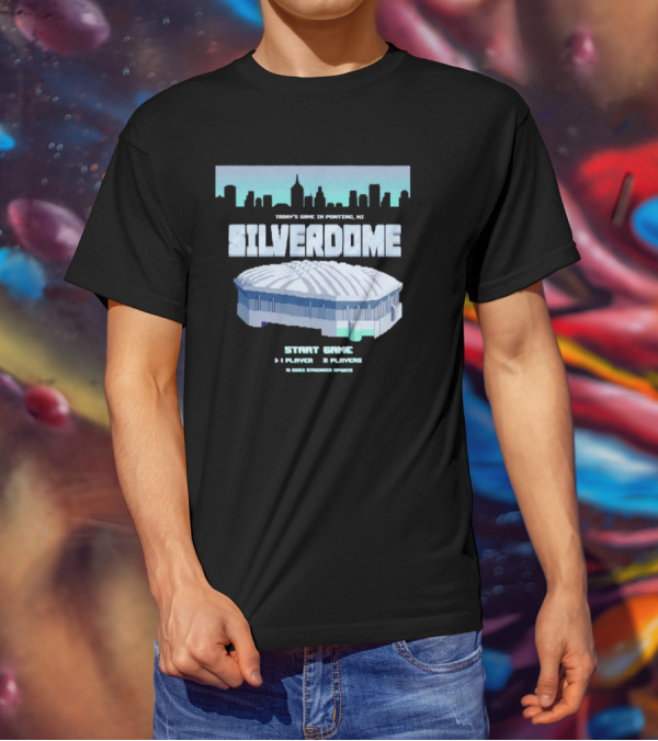 Silverdome 8-Bit Today's Game In Pontiac MI Start Game 1 Player 2 Players T-Shirt