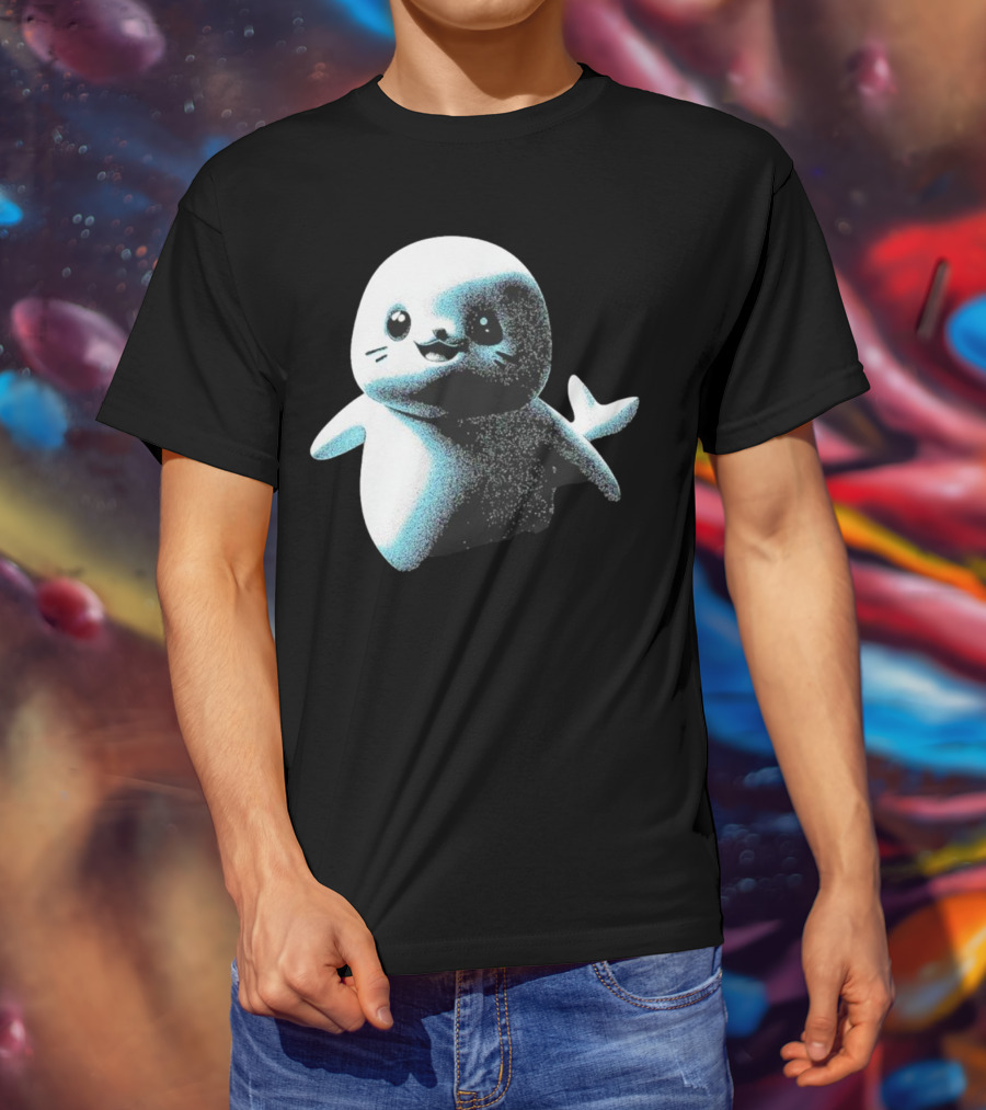 Distressed Spectre Sappy Seals Cute Sea Animal T-Shirt