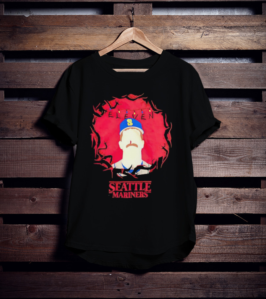 Eleven Stranger Things Style Seattle Mariners Baseball T-Shirt