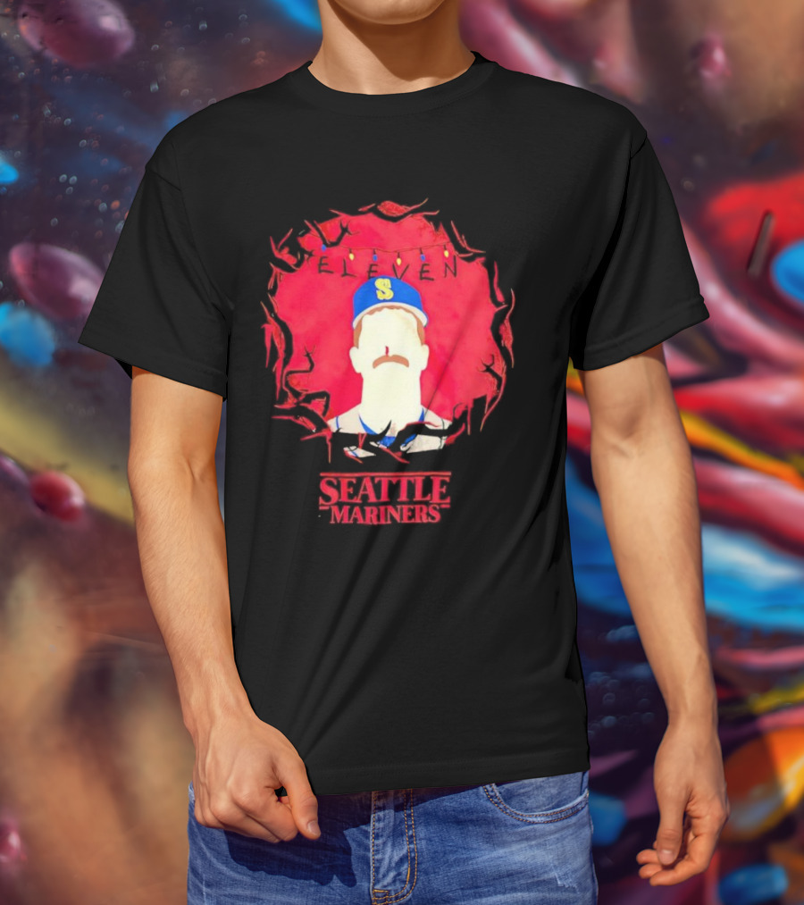 Eleven Stranger Things Style Seattle Mariners Baseball T-Shirt