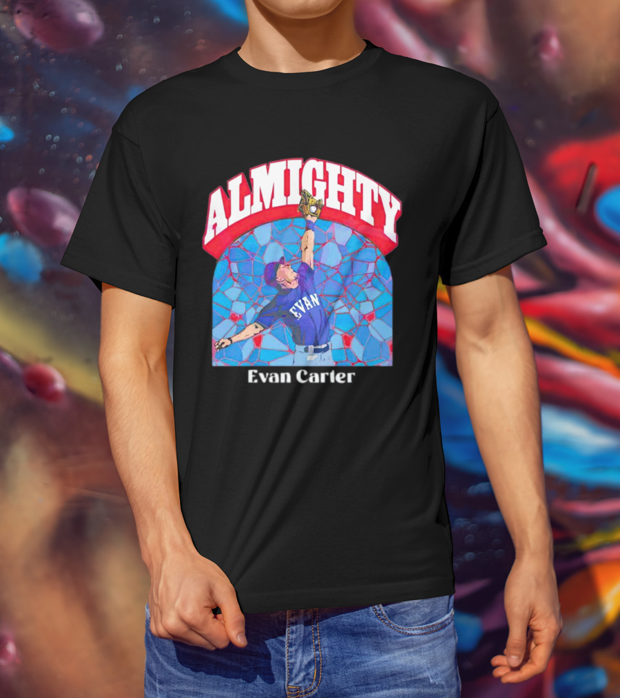 Evan Carter Almighty Baseball Texas T-Shirt