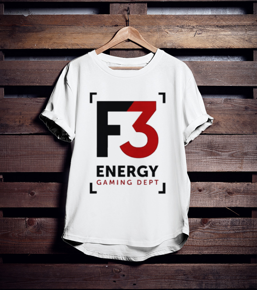 F3 Energy Gaming Dept Bold Red And Black T-Shirt