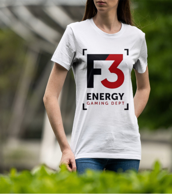 F3 Energy Gaming Dept Bold Red And Black T-Shirt