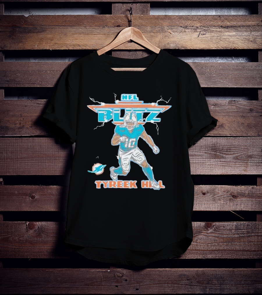 Tyreek Hill NFL Blitz Miami Dolphins Electric Football T-Shirt